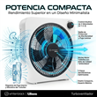 Turboventilador de Mesa Whitenblack WBTWB12 12" 55W Circulador de Aire de 3 Velocidades